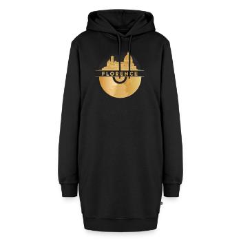 Vinyl-Schallplatte Disco-Musik Skyline-Florence - Hoodie-Kleid - Schwarz - Vorne