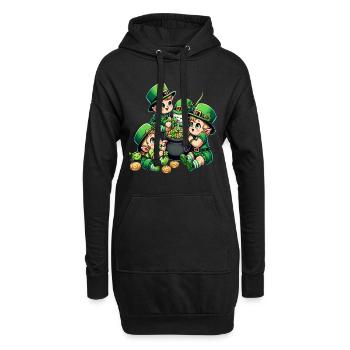 Happy Leprechaun (Irish Leprechaun) Bébés - Sweat-shirt à capuche long Femme - noir - Devant