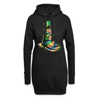 Gemütlicher Leprechaun (Irischer Kobold) - Hoodie-Kleid - Schwarz - Vorne