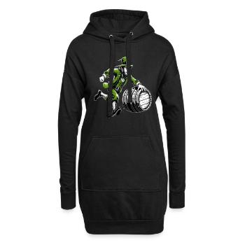Fassschiebender Leprechaun (Irischer Kobold) - Hoodie-Kleid - Schwarz - Vorne
