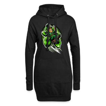 Leprechaun volant (Leprechaun irlandais) - Sweat-shirt à capuche long Femme - noir - Devant