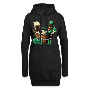 Badender Leprechaun (Irischer Kobold) - Hoodie-Kleid - Schwarz - Vorne