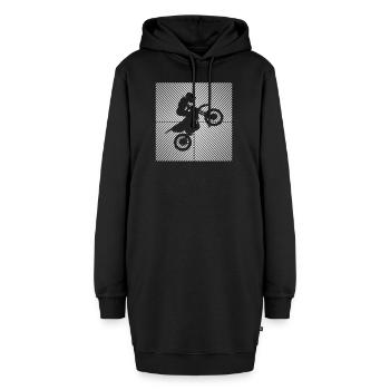 Pit-bike supermotard Dirtbike Vintage Pitbike - Sweat-shirt à capuche long Femme - noir - Devant