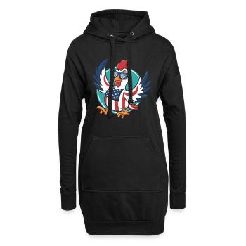 Patriotisches USA Huhn - Hoodie-Kleid - Schwarz - Vorne