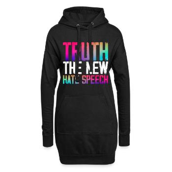 Truth the New Hate Speech - Hoodie-Kleid - Schwarz - Vorne