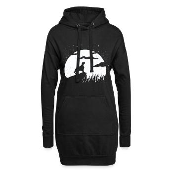 English Setter und Mountain - Hoodie-Kleid - Schwarz - Vorne