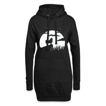 Finnischer Lapphund und Berghund - Hoodie-Kleid - Schwarz - Vorne