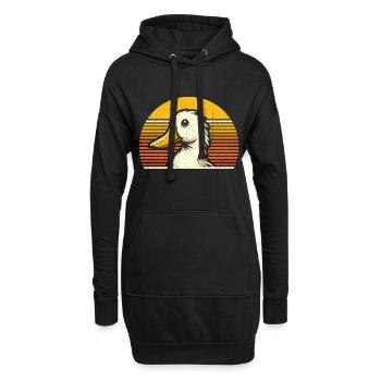 Canards cool - Rétro Vintage - Sweat-shirt à capuche long Femme - noir - Devant