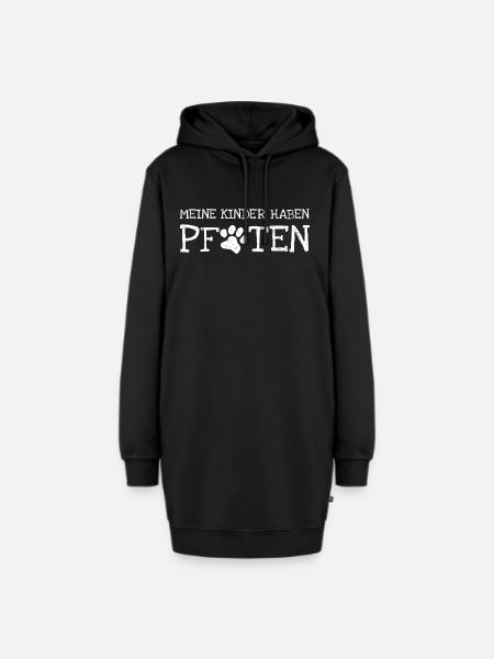 mein kinder haben pfoten - Hoodie-Kleid - Schwarz