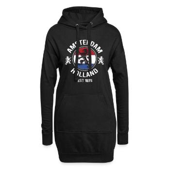 Amsterdam Hollande - Sweat-shirt à capuche long Femme - noir - Devant