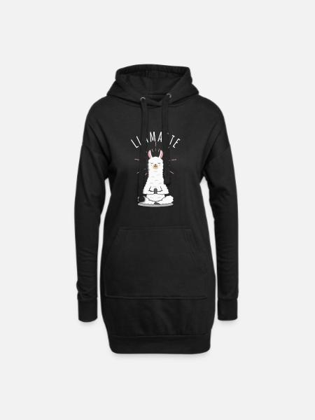 Llamaste - Hoodie-Kleid - Schwarz