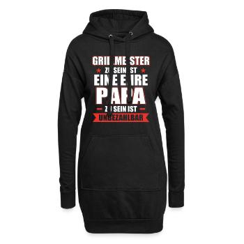 Grillmeister zu sein ist eine Ehre Papa unbezahlba - Hoodie-Kleid - Schwarz - Vorne