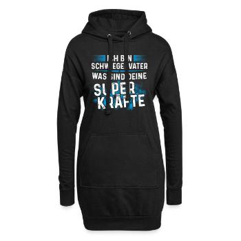 Schwiegervater was sind deine Superkräfte - Hoodie-Kleid - Schwarz - Vorne