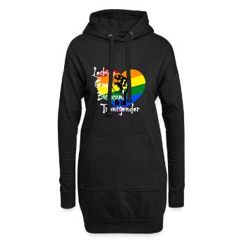 LGBT Regenbogen Flagge Schwul Lesbisch Gay Pride - Hoodie-Kleid - Schwarz - Vorne