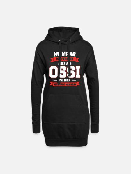 Niemand ist perfekt aber als Ossi Osten DDR - Hoodie-Kleid - Schwarz