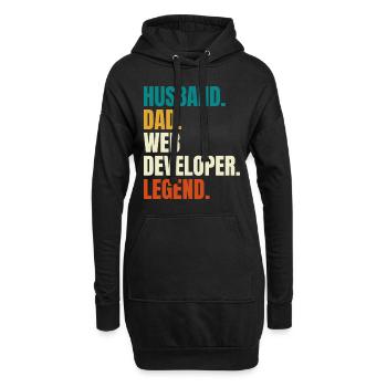Husband Dad Web Developer Legend Retro - Hoodie-Kleid - Schwarz - Vorne
