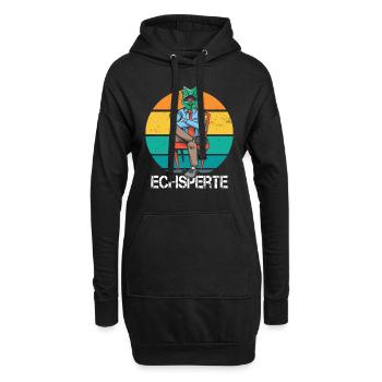 Echsperte Lustiges Grünes Chamäleon Reptilien - Hoodie-Kleid - Schwarz - Vorne