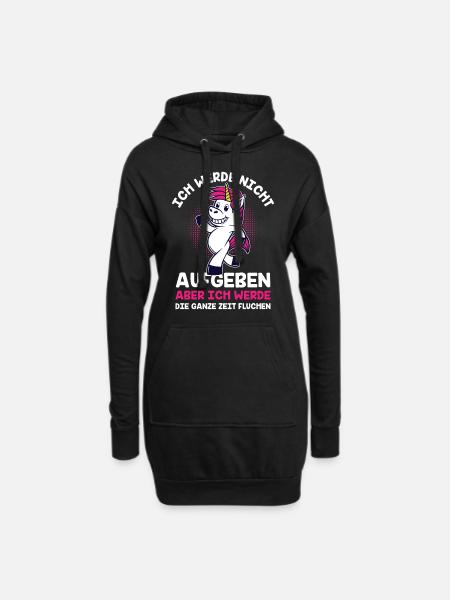 Ich Werde Nicht Aufgeben Ich Werde Die Ganze Zeit - Hoodie-Kleid - Schwarz