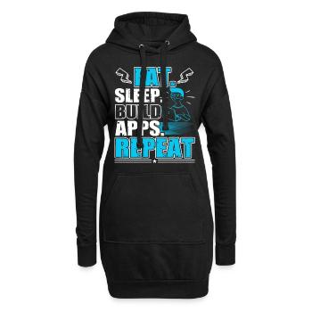 Eat Sleep Build Apps Repeat Web Developer Fan - Hoodie-Kleid - Schwarz - Vorne