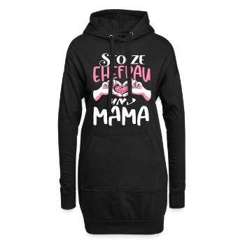 Stolze Ehefrau und Mama Hochzeitstag Jahrestag - Hoodie-Kleid - Schwarz - Vorne