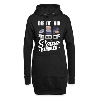 Die tut nix die will nur Steine bemalen steine - Hoodie-Kleid - Schwarz - Vorne