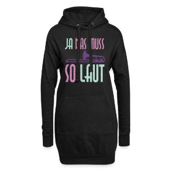 Posaune - Hoodie-Kleid - Schwarz - Vorne