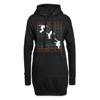 Parkour - Hoodie-Kleid - Schwarz - Vorne