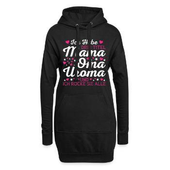 Mama Oma Uroma Spruch Geschenk von Enkel - Hoodie-Kleid - Schwarz - Vorne