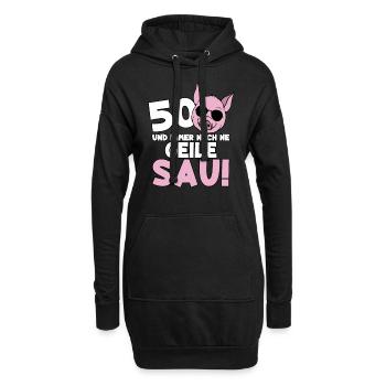 50 Jahre Geile Sau Birthday 50. Geburtstag - Hoodie-Kleid - Schwarz - Vorne