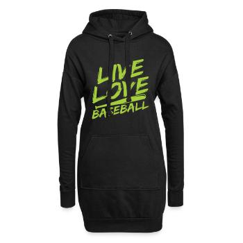Baseball - Hoodie-Kleid - Schwarz - Vorne