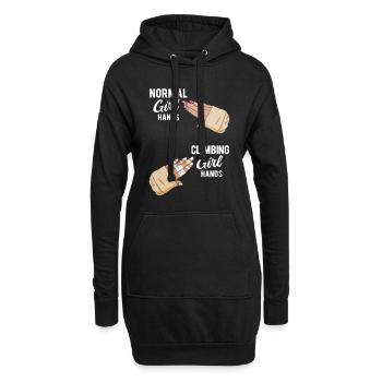 Klettern Bouldern - Hoodie-Kleid - Schwarz - Vorne