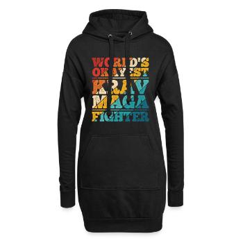 Israelischer Kampfsport Krav Maga - Hoodie-Kleid - Schwarz - Vorne