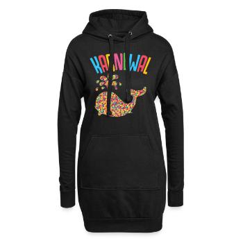 Karnewal Carnaval Costume Baleine Fasnacht - Sweat-shirt à capuche long Femme - noir - Devant