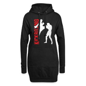 Kickboxing - Hoodie-Kleid - Schwarz - Vorne