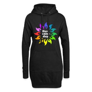 Bonne journée - Sweat-shirt à capuche long Femme - noir - Devant