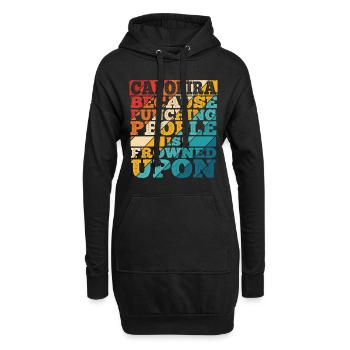 Capoeira - Hoodie-Kleid - Schwarz - Vorne
