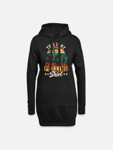 This Is My Tractor Pulling Shirt Tractorpulling - Hoodie-Kleid - Schwarz