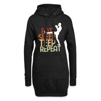 Thaiboxen Muay Thai - Hoodie-Kleid - Schwarz - Vorne