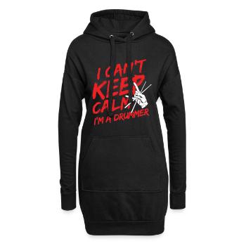 Schlagzeug Spieler Drummer - Hoodie-Kleid - Schwarz - Vorne