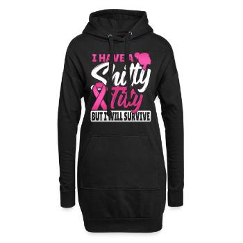 J’ai une mésange de merde mais je survivrai au sein - Sweat-shirt à capuche long Femme - noir - Devant