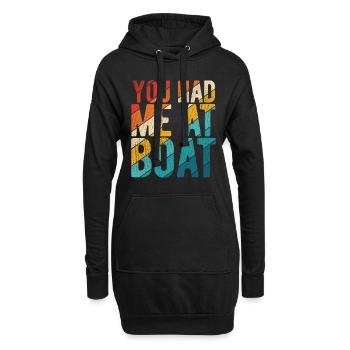 Segelboot Kapitän Spruch Zum Segeln - Hoodie-Kleid - Schwarz - Vorne