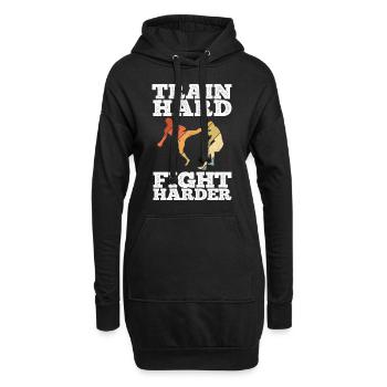Kickboxing - Hoodie-Kleid - Schwarz - Vorne