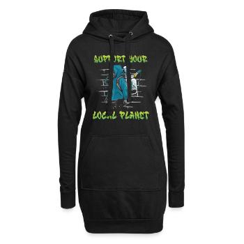Jour de la Terre Soutenez votre planète locale Environnementalistes - Sweat-shirt à capuche long Femme - noir - Devant