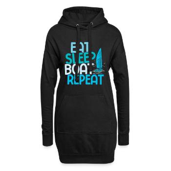 Segelboot Kapitän Spruch Zum Segeln - Hoodie-Kleid - Schwarz - Vorne