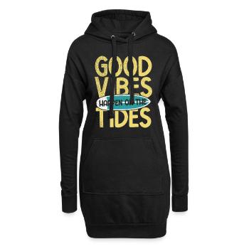 Surfen Wellenreiten Für Surfing - Hoodie-Kleid - Schwarz - Vorne
