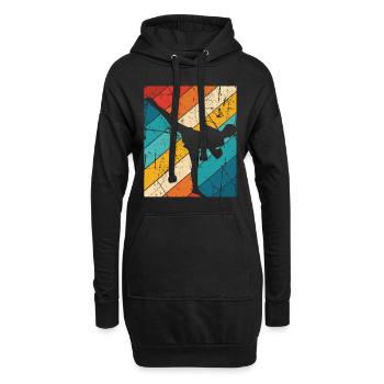Kickboxing - Hoodie-Kleid - Schwarz - Vorne