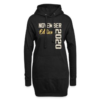 Né en novembre 2020 - Edition 2020 - Sweat-shirt à capuche long Femme - noir - Devant