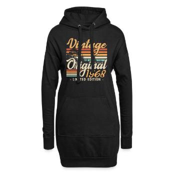 Vintage-Jubiläum Hergestellt 1968 Retro 1968 - Hoodie-Kleid - Schwarz - Vorne