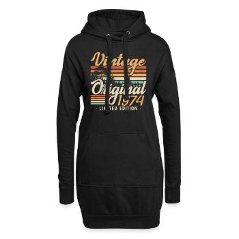 Vintage-Jubiläum aus dem Jahr 1974 Retro 1974 - Hoodie-Kleid - Schwarz - Vorne