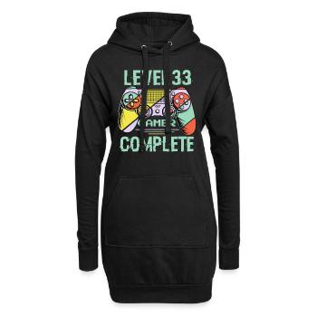Niveau 33 complète 33 Ans Gamer Level 33 Complete - Sweat-shirt à capuche long Femme - noir - Devant